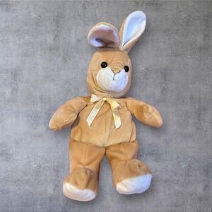 GUND Plush Bunny Rabbit Tan White Stuffed Animal with Satin Bow Soft Toy Easter